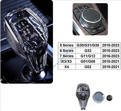 BMW kristály LED váltókar, váltógomb szett G11 G12 G30 G31 G38 X3 G01 G08 X4 G02