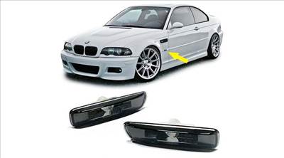 BMW E46 facelift előtti fekete átlátszó burás oldalindex pár