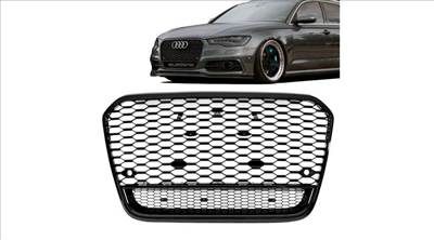 AUDI A6 C7 4G 2010-2014 lakkozott fekete RS Quattro stílusú hűtőrács