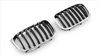 BMW G01 X3 G02 X4 2017-2021 krómozott lakkozott fekete Performance stílusú vese