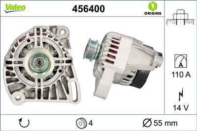 generátor VALEO 456400 for FIAT, ALFA ROMEO, FORD, LANCIA