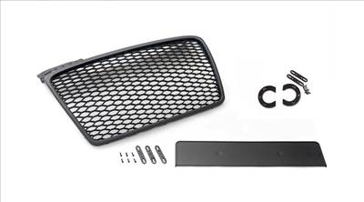 AUDI A4 B7 8E 8H 2004-2009 matt fekete RS stílusú hűtőrács simplefix rendszámtartóval