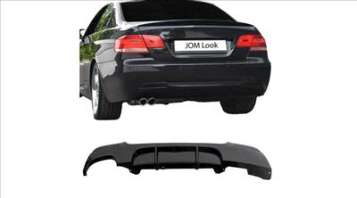 BMW E92 E93 320 325 330 M-Packet lökhárítóba M Performance stílusú lakkozott fekete műanyag diffúzor baloldali 2csöves