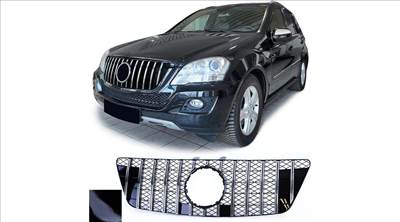 Mercedes Benz ML W164 2008-2011 króm - lakk fekete hűtőrács Panamerica AMG GT stílusban (rácsos)