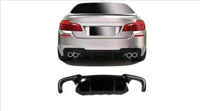 BMW F10 F11 M-packet lökhárítóba M5 Competition stílusú lakkozott fekete műanyag diffúzor kétoldali 2-2csöves kivágással