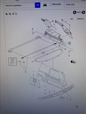 Opel Insignia A Insignia A csomagtér oldal kárpit jobb/bal 22921453-22921451