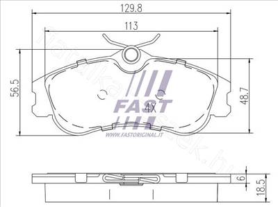 Fékbetét első - BERLINGO, PARTNER, JUMPY, GRAND, 206, XSARA - FT29516, 37152 OE -  - Fastoriginal Utángyártott új 37152 OE