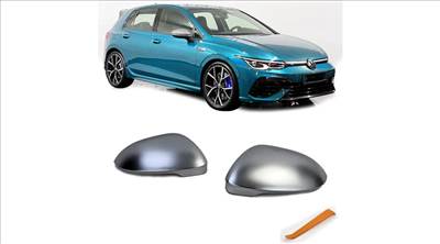 VW Volkswagen Golf VIII - ID.3 matt alumínium külső visszapillantó tükörborítás (sávtartó nélkülihez)
