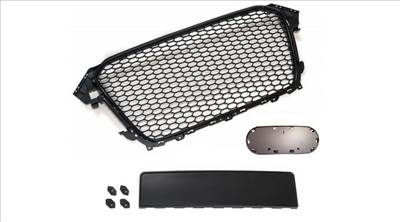 AUDI A4 B8 8K Facelift 2012-2016 lakkozott fekete RS stílusú hűtőrács PDC embléma tartóval