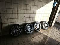  4x100 lyukosztású 16" felújított RONAL alufelni, rajta 195/45 használt Barum nyári gumi gumi 