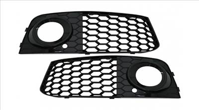 AUDI A4 B8 8K 2007-2011 lakkozott fekete méhsejtes-rácsos ködlámpa keret - betét RS4 stílusban