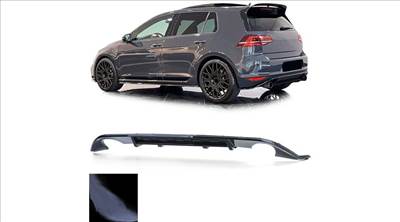 VW Golf VII GTI 2013-2017 hátsó lökhárítóhoz lakkozott fekete műanyag diffúzor