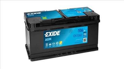 Exide AGM Start-Stop EK1060 12V Akkumulátor 106Ah 950A Indítóáram Jobb+