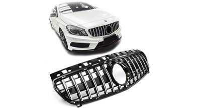 Mercedes Benz W176 A-osztály 2012-2015- króm - fekete hűtőrács Panamerica AMG GT stílusban