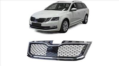 Skoda Octavia III 5E Facelift 2017-2020 króm - lakk fekete RS stílusú hűtőrács