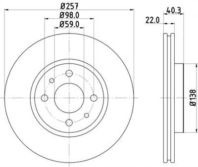 féktárcsa MINTEX MDC1084C for FIAT, CITROËN, PEUGEOT, LANCIA, …