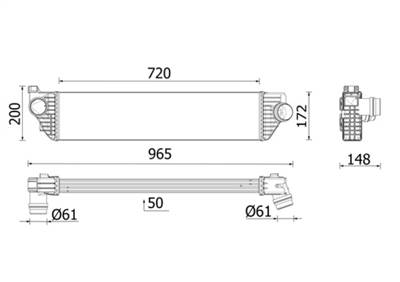 MAHLE CI 669 000P - töltőlevegő-hűtő RENAULT