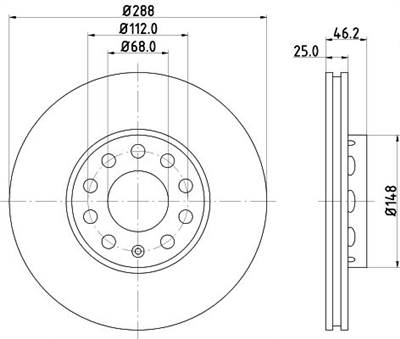 féktárcsa MINTEX MDC768C for AUDI, VW, SEAT, SKODA