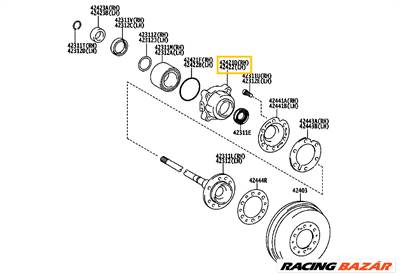 GYÁRI Toyota Hilux Hátsó Féltengely Csapágyház (2015–) 42421kk030