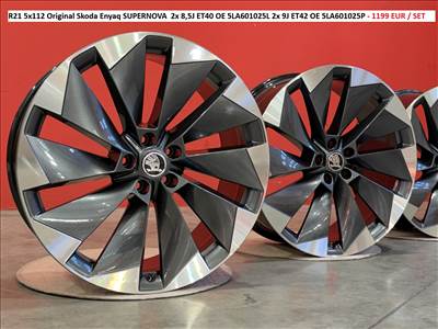 R21 5x112 Original Skoda Enyaq SUPERNOVA  kétszéles gyári alufelnik felnik 21" 21col