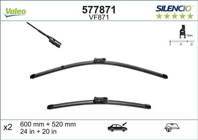 törlőlapát VALEO 577871 for AUDI, PORSCHE