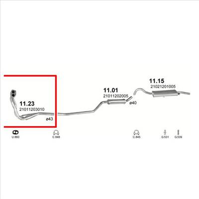 Marix 11-23 kipufogó gyûjtő cső - LADA Nova