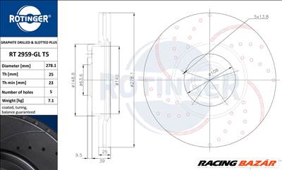 Ford Focus 2 első féktárcsa (278mm) – Rotinger