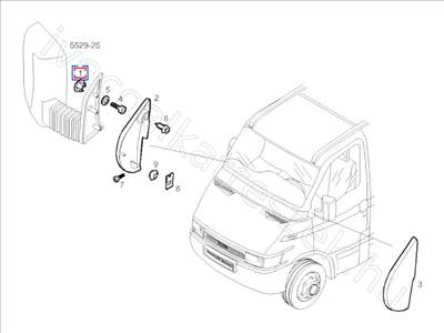 Külső tükör felfogatás csavar takaró fedél 99>06 - DAILY - 500325787 -  - IVECO EREDETI Eredeti új 500325787