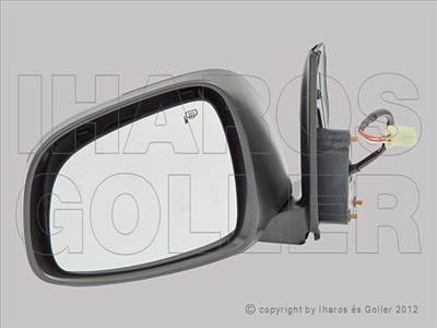 Suzuki SX4 2006-2013 - VTK bal, el. áll., domború, fekete (szögl.csatl.)