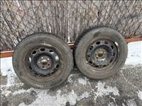  5x100 lyukosztású 14" használt (gyári felni) lemezfelni, rajta 185/65 használt téli gumi gumi 