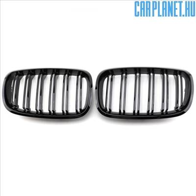 BMW E70 X5 E71 X6 hűtőrács (vese) – dupla pálcás, fényes fekete (2007-2014)