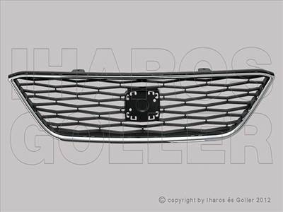 Seat Ibiza 2012-2015 - Hűtődíszrács fekete,  króm kerettel (kivéve FR)