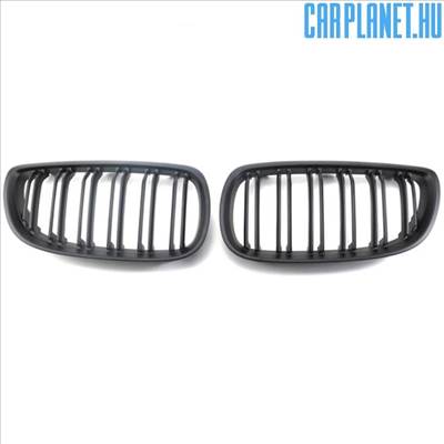 BMW E92 E93 pre-LCI hűtőrács (vese) – dupla pálcás, matt fekete (2006-2010)