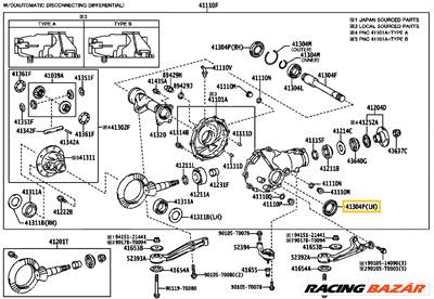 EREDETI • Toyota Hilux Első Differenciálmű Féltengely Kihajtás Szimering BAL (2015–) 9031147035 9031147041