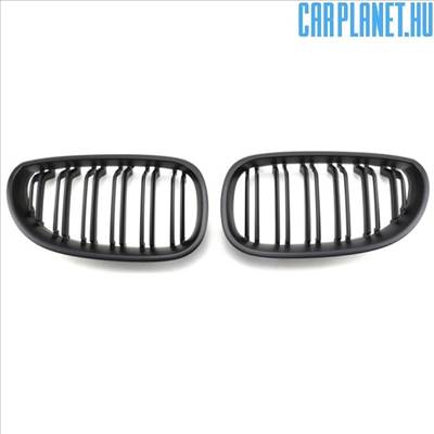 BMW E60 E61 hűtőrács (vese) – dupla pálcás, matt fekete (2003-2010)