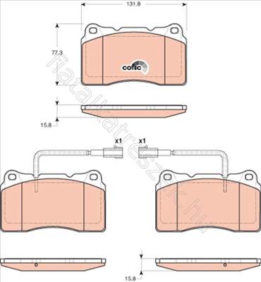 FÉKBETÉT KÉSZLET, TÁRCSAFÉK - KAPPA, 159, GIULIETTA, BRERA, SPIDER - GDB1648, GDB1648 -  - TRW Egyéb GDB1648