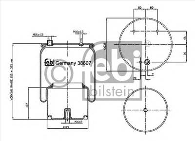 FEBI BILSTEIN 38607 - Légrugó rugótömb DAF