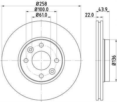 féktárcsa MINTEX MDC2384 for RENAULT, DACIA, LADA, MERCEDES-BENZ, …