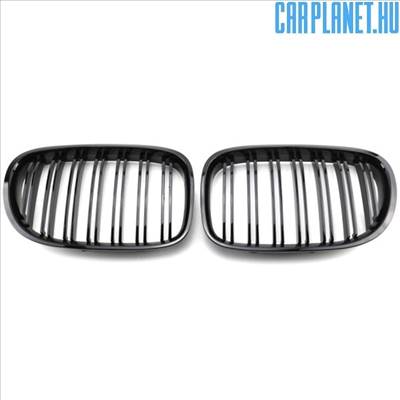 BMW F01 F02 hűtőrács (vese) – dupla pálcás, fényes fekete (2009-2015)