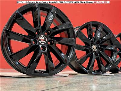 R17 5x112 Original Skoda Sratos SuperB 7J ET40 OE 3V0601025C gyári alufelnik felnik