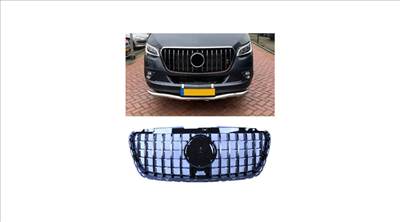 Mercedes Benz Sprinter W907 W910 2019- krómozott - lakkozott fekete hűtőrács Panamerica AMG GT stílusban