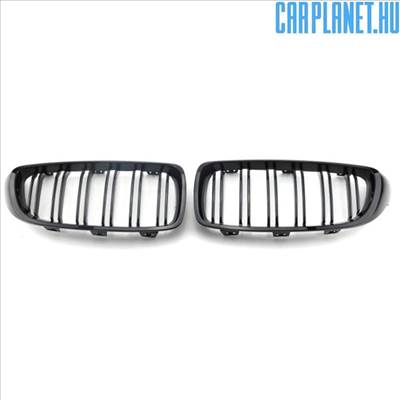 BMW F32 F33 F36 M3 M4 hűtőrács (vese) – dupla pálcás, fényes fekete, M4 stílus (2013-2020)