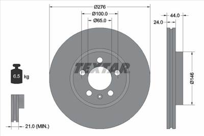 féktárcsa TEXTAR 92313703 for SKODA, SEAT, VW, AUDI