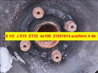  4x100 lyukosztású 6,5JJ 15" újszerű (gyári felni) lemezfelni