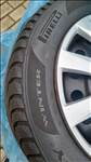  16" használt (gyári felni) lemezfelni, rajta 205/55 újszerű 2db Pirelli és 2db Falken téli gumi 