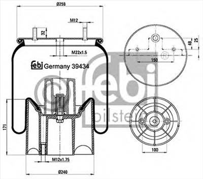 FEBI BILSTEIN 39434 - Légrugó rugótömb MERCEDES-BENZ