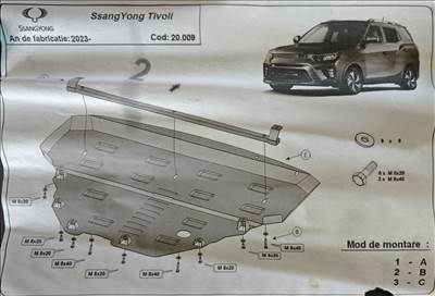 SsangYong Tivoli Fém motorpajzs Ssangyong Tivoli 2023