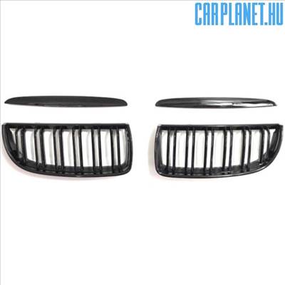 BMW E90 E91 pre-LCI hűtőrács (vese) – dupla pálcás, fényes fekete (2005-2008)