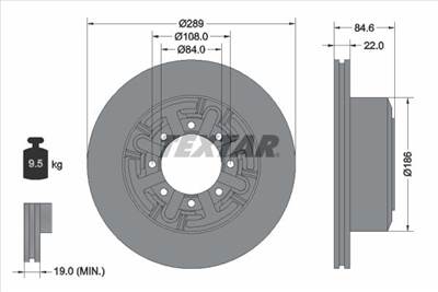 féktárcsa TEXTAR 93089600 for IVECO