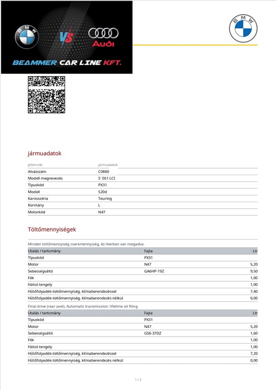 BMW 520 (E60/E61) bontott alkatrészei 13. kép